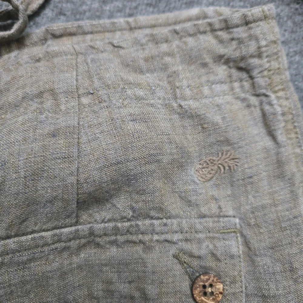 Caribbean Linen Cargo Pants Men 38x29 Relaxed Coastal Beachy Resort Quiet Luxury